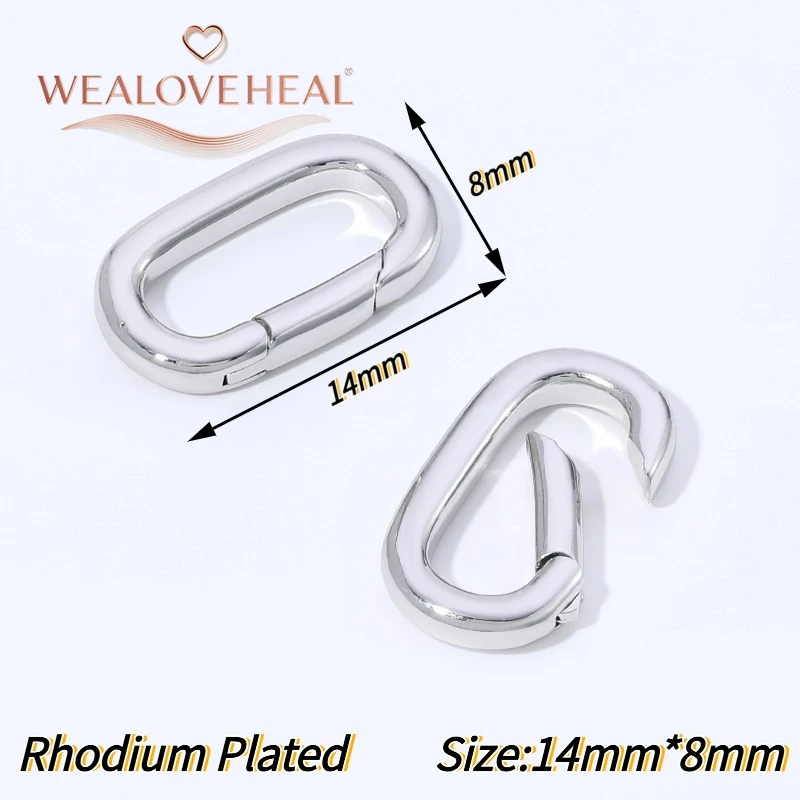Hochwertige 18K vergoldete Messing-Karabinerhaken in Kreis-, Oval- und Herzform mit Druckverschluss für DIY-Schmuckherstellung. – Detail 26