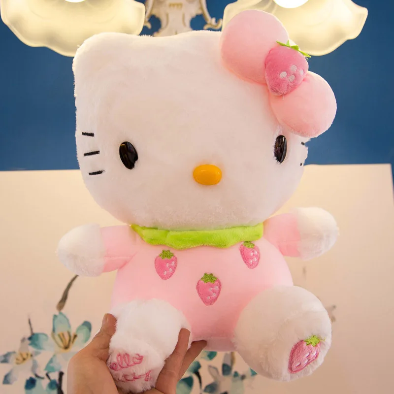 Sanrio หมอนตุ๊กตาน่ารักลาย Hello Kitty, ตุ๊กตาสัตว์ยัดนุ่นสำหรับเด็กของขวัญวันเกิด