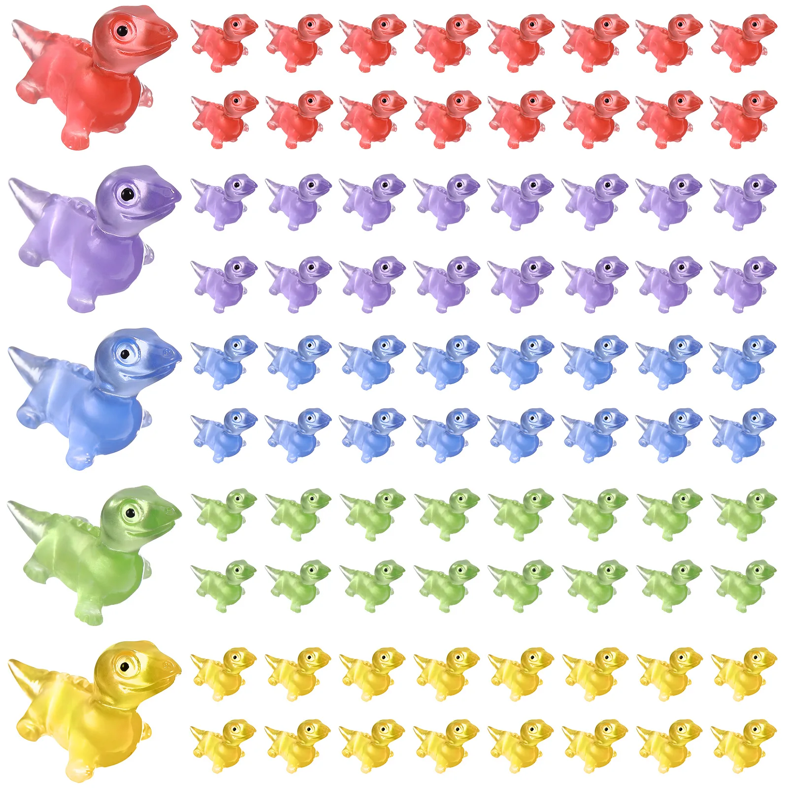 

100 Pcs Glow-in-the-dark Lizard Toy Model Inflatable Cute Animal Resin Ornaments Figurines