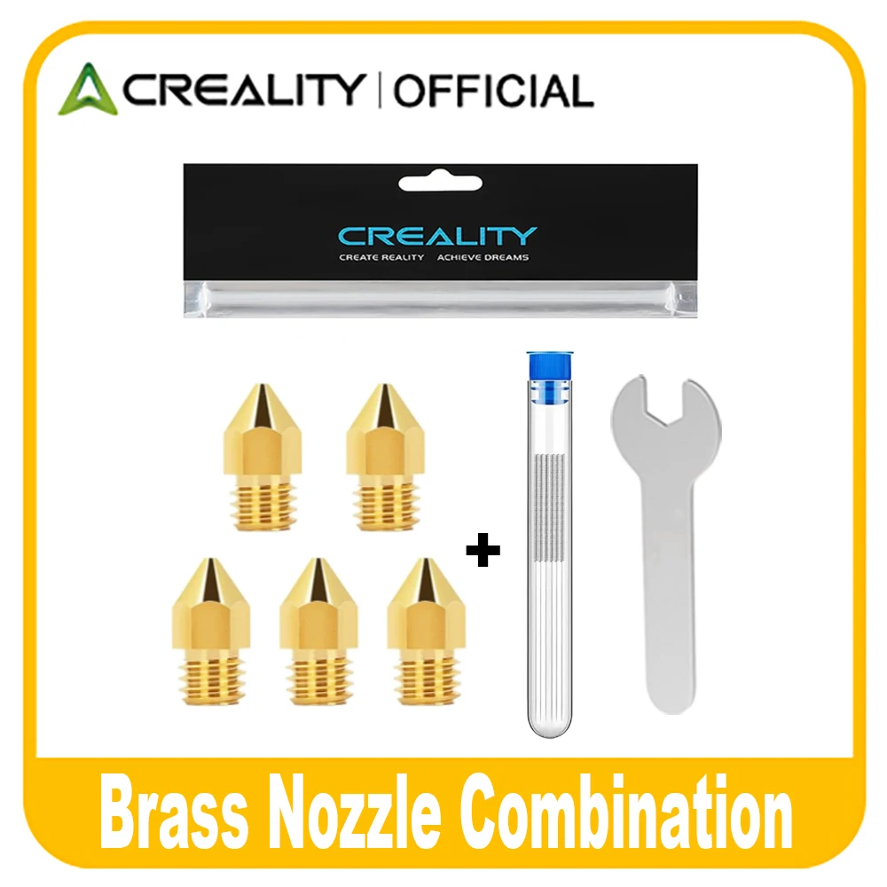 Creality 3D-Drucker Original 5PCS MK8 Messingdüsen Kit 0,1/0,2/0,4/0,6/0,8/1,0mm für Ender 3 Series/CR-6 Series 3D-Druckerteil