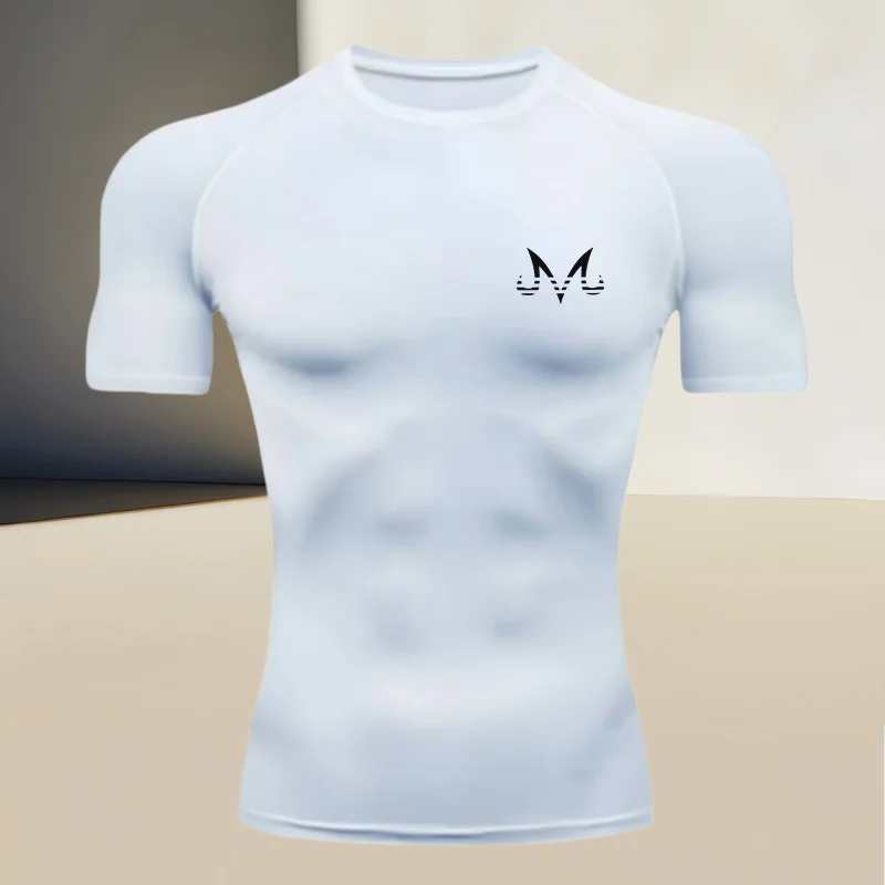 Men's sports compression short-sleeved, body-shaping top T-shirt - breathable fabric, preferred choice for muscular men
