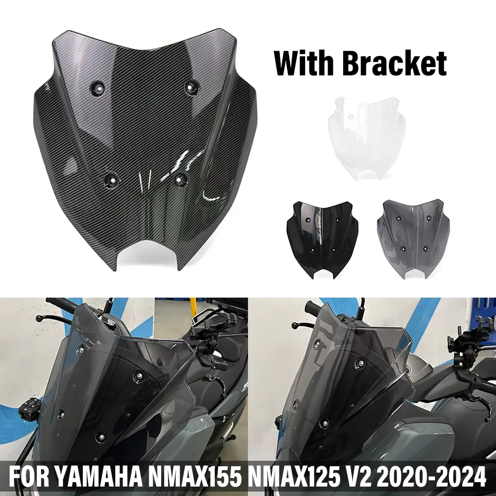 Motorcycle Windshield Kit Racing Screen For YAMAHA NMAX155 NMAX125 V2 2020 2021 2022 2023 2024 Front Wind Deflector Accessories