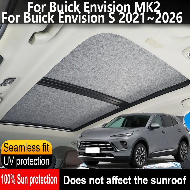 

Car Panoramic Sunroof Insulation Roof Visor For Buick Envision S 2021~2026 Anti-UV Electrostatic Adsorption Sky Curtain Sunshade