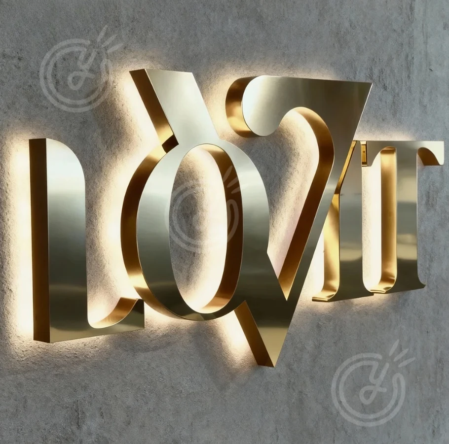 

Custom Light Sign for Home Metal Backlit Business Signage Outdoor Storefront 3D Door Illuminated Personalizedlogo Entrance Led