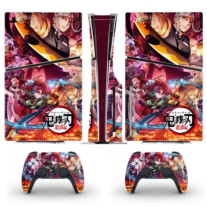 Demon Slayer Cartoon Peripherals PS5 Disc Skin Sticker Decal Cover for Console Controller PS5 Standard Disk Skin Sticker Vinyl