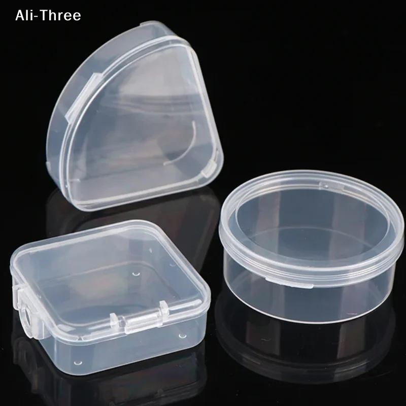 Caixa de plástico para esponja triangular/redonda/quadrada, esponja transparente, portátil, bolsa de viagem, cosméticos, estojo de armazenamento de cosméticos