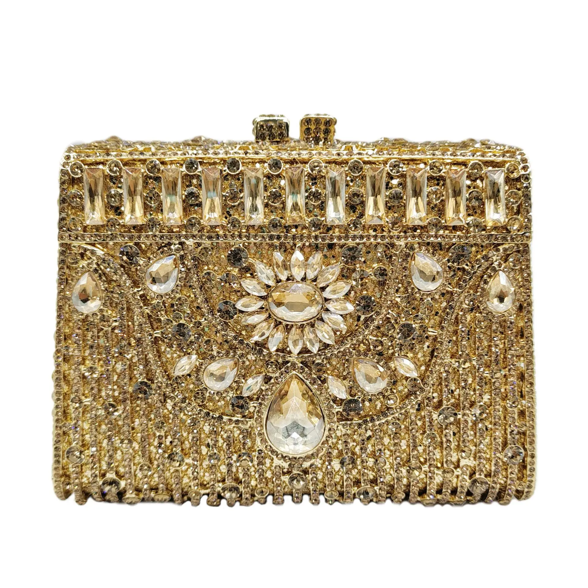 Alloy Diamond Dinner Bag High-end Banquet Heavy Industry Diamond Evening Wear Hand Crystal Bridal Pearl Embellished Handbag
