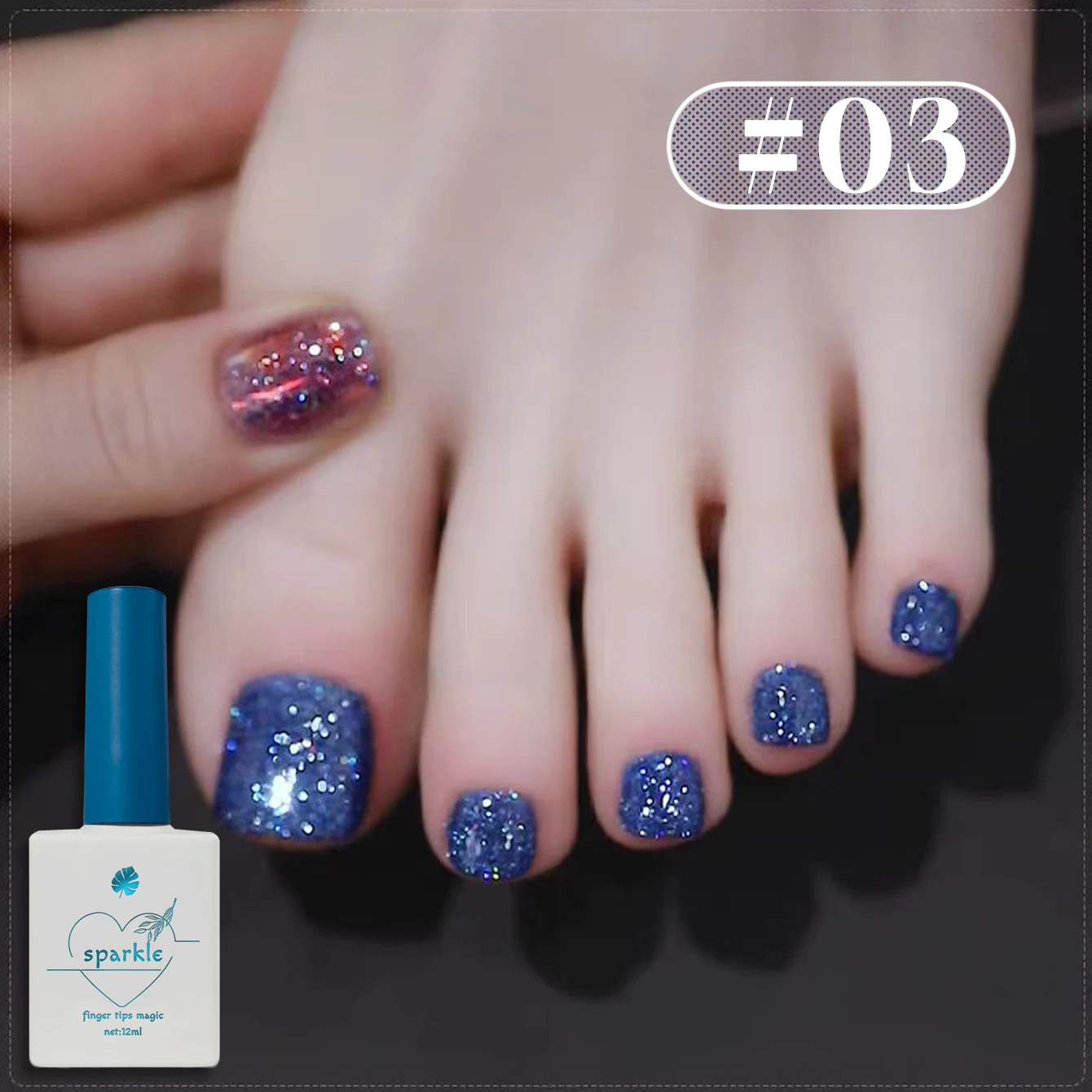 1-6PCS Flash Red Silver Purple Blue Green Diamond Gel Nail Polish 2025 Autumn and Winter Atmosphere Toenail Diamond Manicure