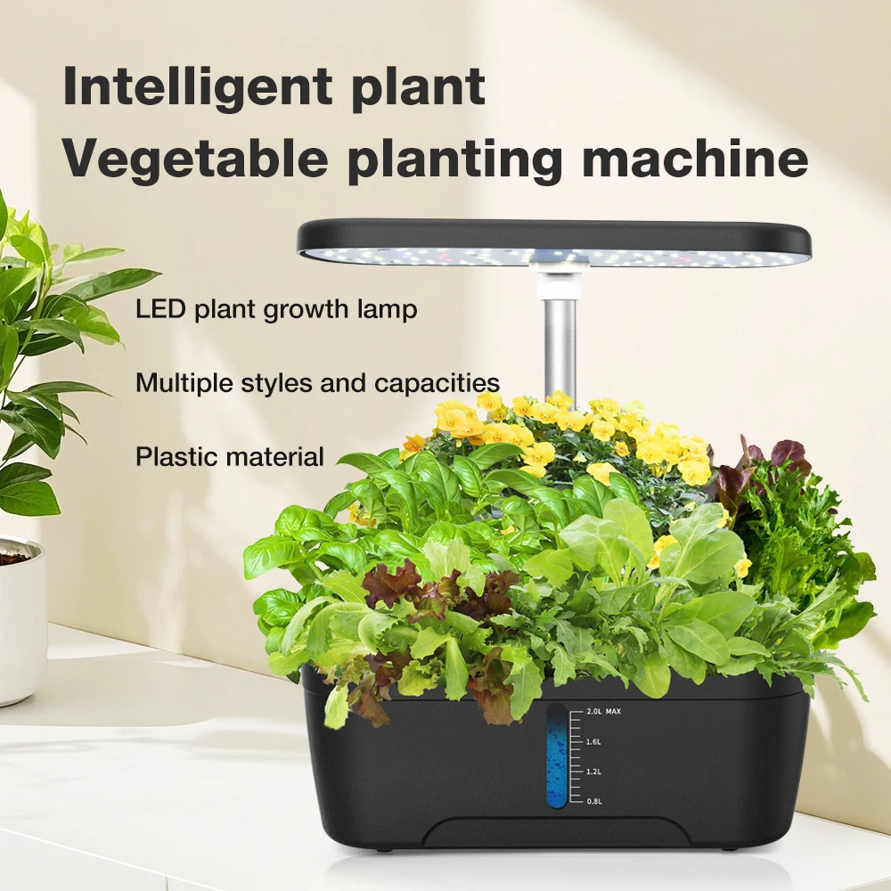 

6 Holes Hydroponic Planting Machine Intelligent Growing System Vegetables Planters Indoor Garden Kit with LED Growth Lights