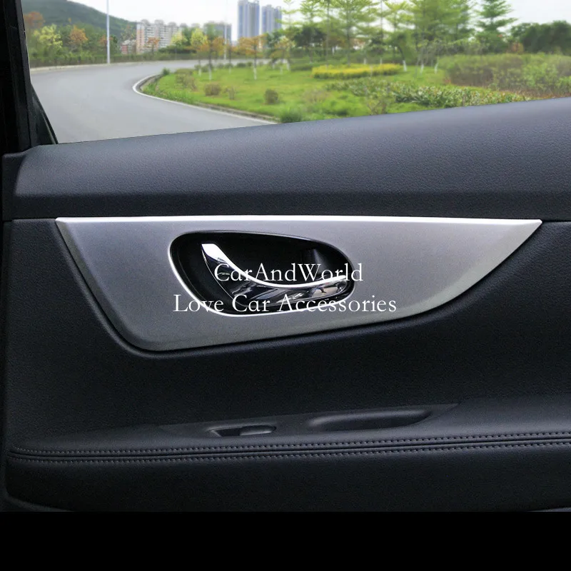 For Nissan X-trail  X Trail T32 Rogue 2014-2020 Interior Door Handle Bowl Frame Cover Trims ABS Chrome Car-styling Accessories