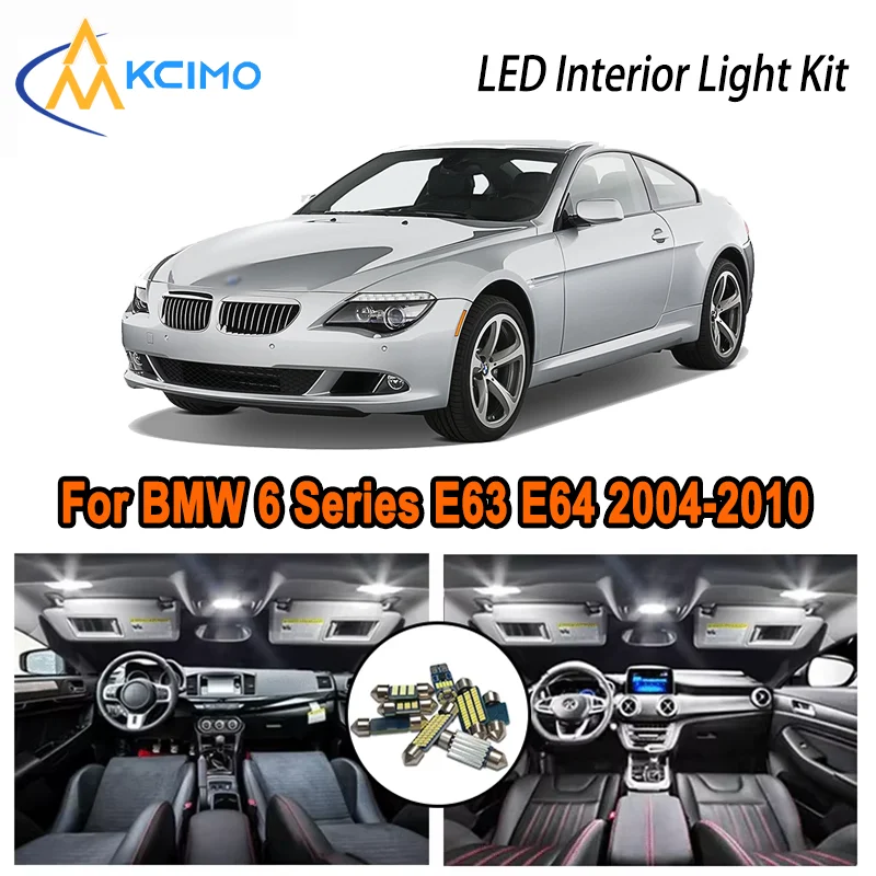 

For BMW 6 Series E63 E64 2004-2010 2005 2006 2007 2008 LED Interior Dome Map Trunk Light Kit Car Led Lamps Canbus No Error