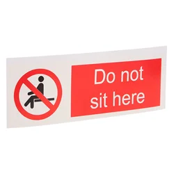 Safety Warning Stickers Signs Do Not Sit Here Decal Sitting and Lying Label Pvc Self-adhesive Caution Office