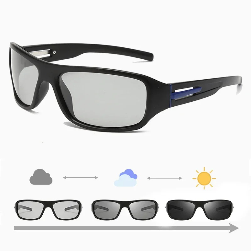 2024 Photochromic Polarized Sunglasses for Men UV400 Driving Sports Sun Glasses