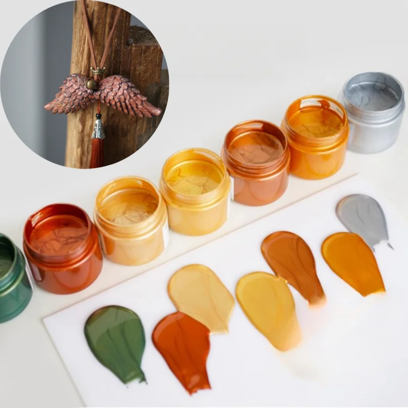 20ml/Bottle Metallic Color Waterproof Non-faded Hand-painted Wall Draw Aromatherapy Candle Plaster Mold Coloring Acrylic Pigment