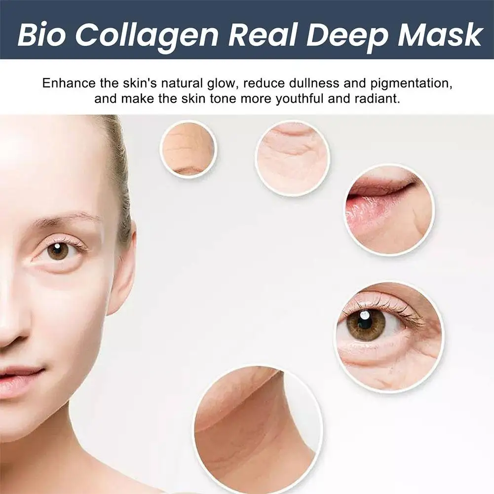 Bio-Collageen Echt Diep Masker Oplosbaar Collageen Sheet Masker Met Gehydrolyseerd Collageen Hydraterende Gezichtsmasker Voor Huidverzorging W6p5