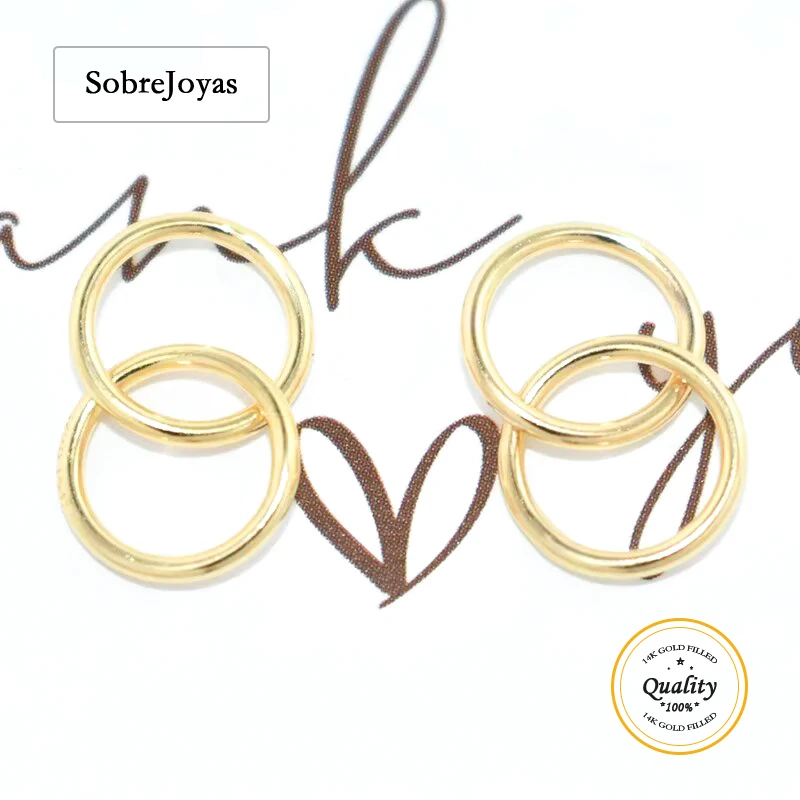 

14K Gold Filled Interlocking Rings Set DIY Jewelry Making Findings Tarnish Resistant for Creating Intertwined Necklaces