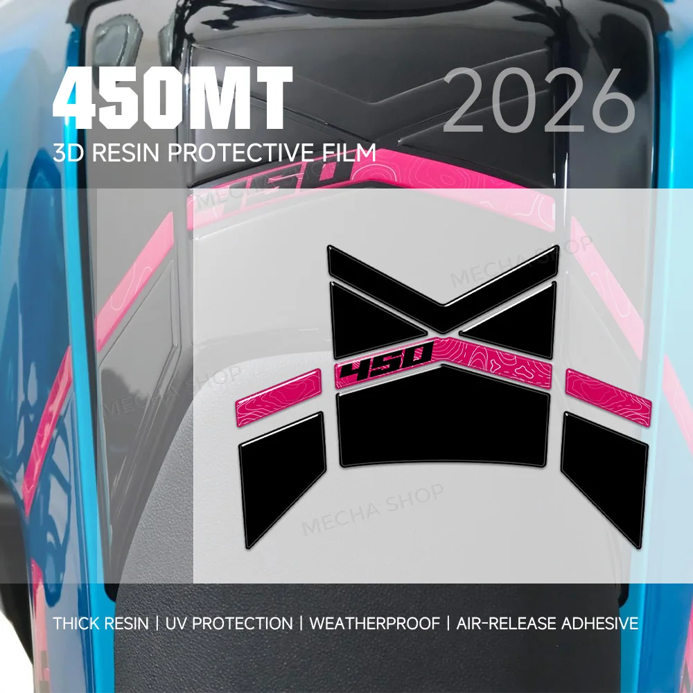 Tank Pad Motorcycle 3D Resin Sticker Protection Kit Motorcycle Stickers For CFmoto 450MT 450 MT 2024 2025 2026