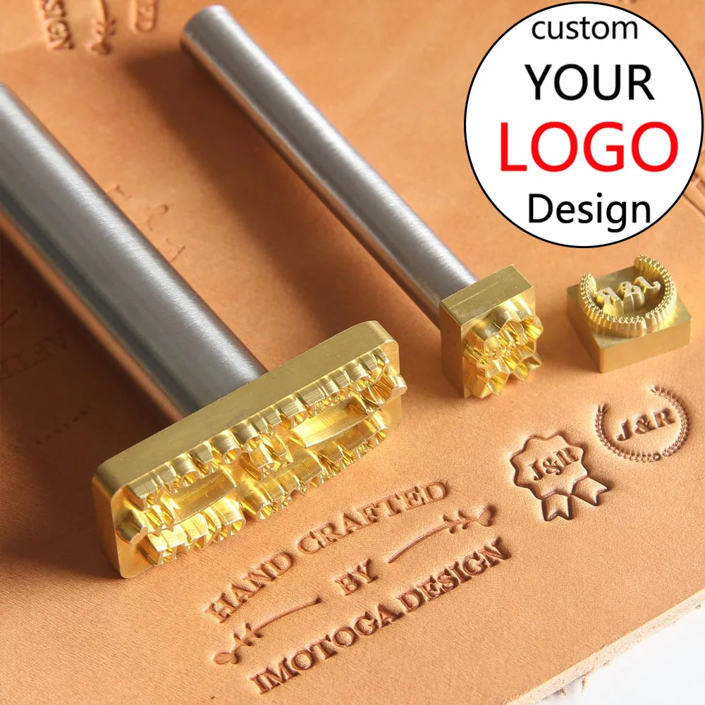 Image of Personalisierter Lederstempel Benutzerdefinierter Text/LOGO/Design Messingform Handprägestempel Lederstempel Markenprägung Schnitzwerkzeuge Handwerk DIY