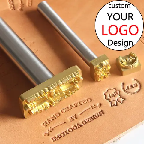 Stamp Stamp Custom Leather Personalized Leather Stamp Custom Text/LOGO/Design Brass Mould Hand Punching Leather Stamp Brand Working Carving Tools Craft DIY