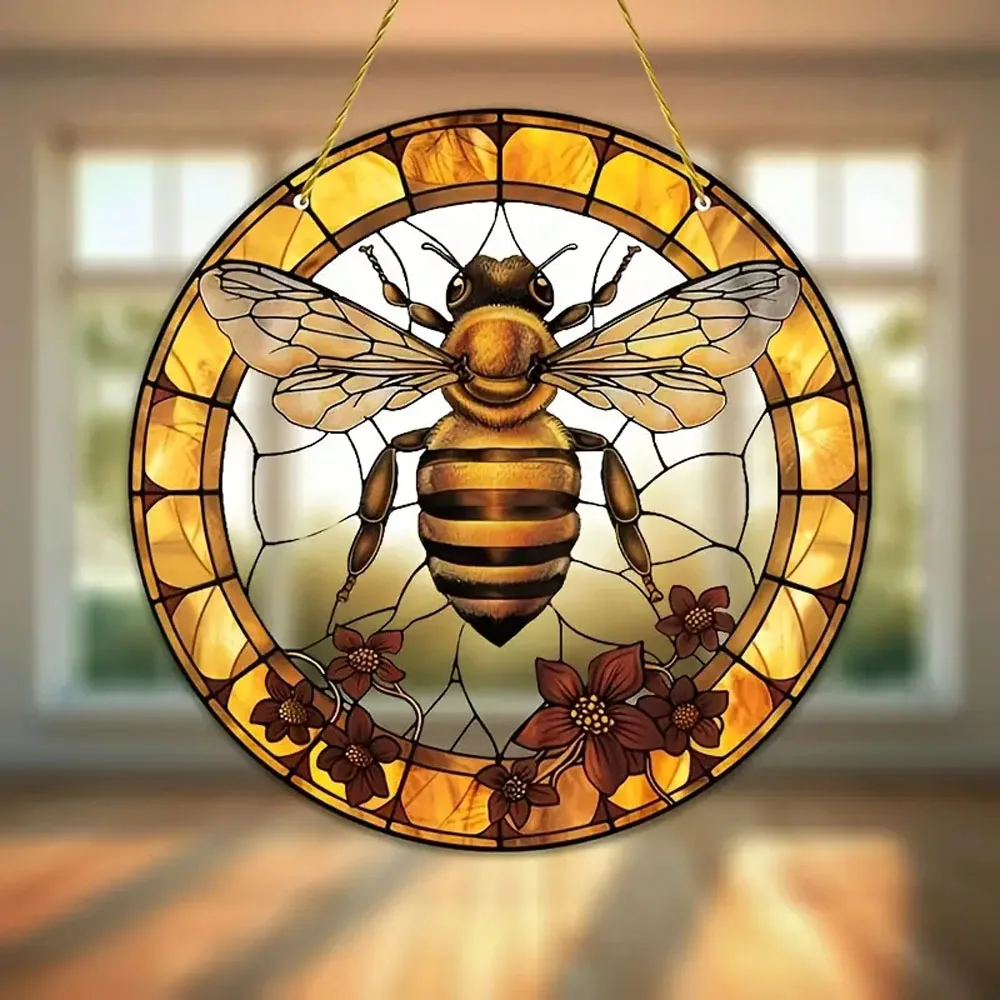 Atrapasueños de Jardín con Diseño de Abeja y Flor - Decoración de Cumpleaños con Temática Animal, Adorno Versátil para Interiores/Exteriores