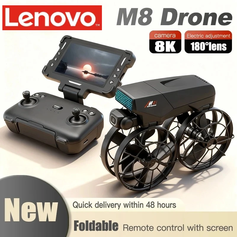 

Lenovo with 8K Screen Brushless Motor M8 RC Foldable DroneProfesional HD Dual Camera WIFI Obstacle Avoidance Quadcopter Toy