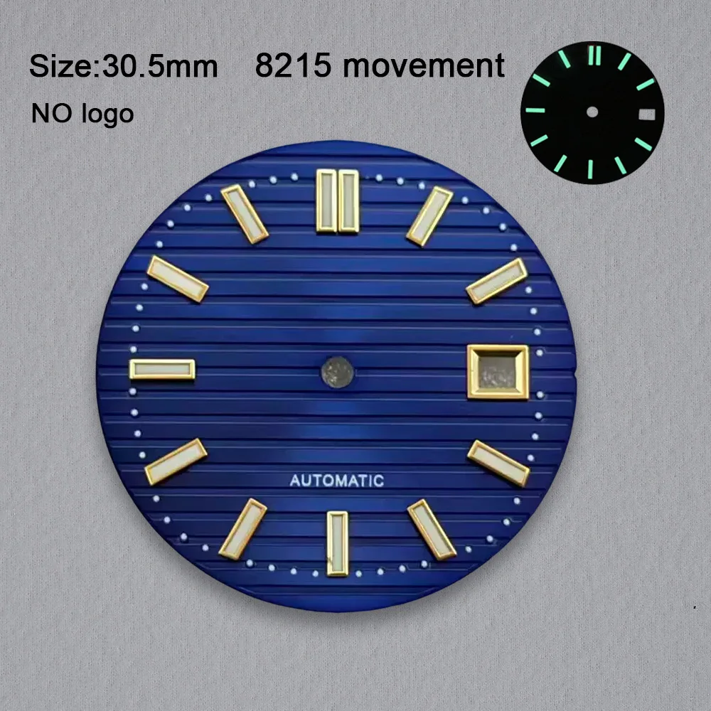 8215 Dial No Logo Blank Nautilus 30.5mm Dial For 8215 Movement Custom Logo Watch Dials Hands Case Accessories Repair Tools