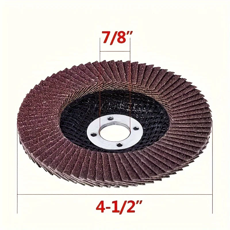 1/5 pcs 4.5 Inch Flap Discs - 40 60 80 120 Grit Grinding Discs 4 1/2 Assorted Sanding Grinding Wheels,Aluminum Oxide Abrasives,G