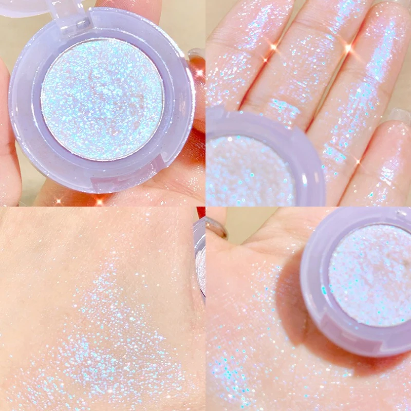 ダイヤモンドグリッターモノクロームアイシャドウパレットスパンコール真珠光沢のあるハイライターパウダーメイクアップ明るく輝く目メイクアップ化粧品