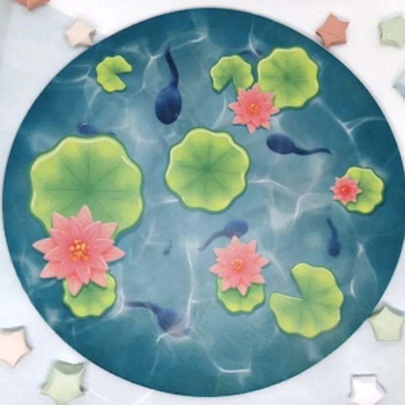 Маленький круглый коврик с зеленой лилией, коврик для мыши «сделай сам», лягушка, искусство, каваи, канцелярские принадлежности, водяные лилии, офисный декор для рабочего стола, аксессуары для стола на заказ