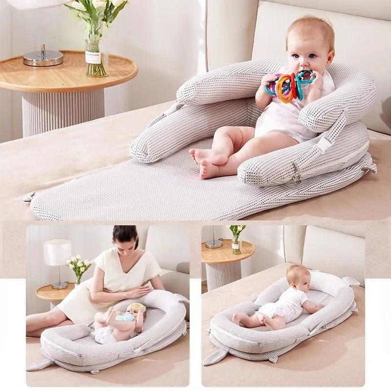 Baby Newborn Sleep Mat Bed with Sloped Pad for Soothing Sleep Portable and Movable Baby Sleep Mat Bed with 15° Incline