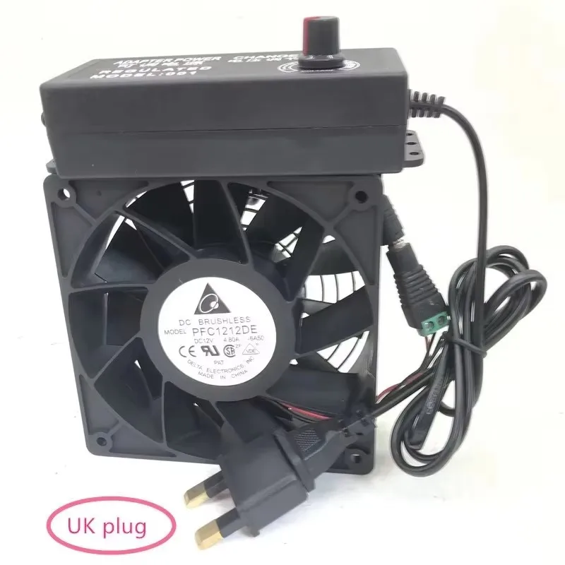 New original 12CM 120 * 38MM violent high speed cooling fan 12V 4.8A PFC1212DE with 100-240V adjustable speed power controller