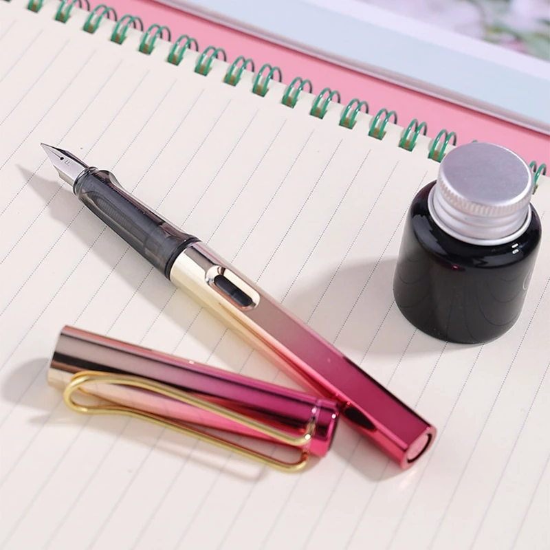Colorful Piston-Filled Fountain Pen Gift Writing Pen Large Capacity Fit for Calligraphy Art Signatures Dropship