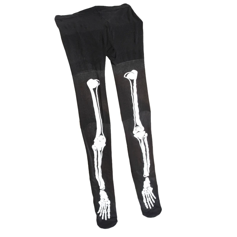 

Fashion Tights Sexy Skeleton Legging Nightclub Bar Stockings Halloween Skull Bones Black Pantyhose for Women Young Girls F3MD