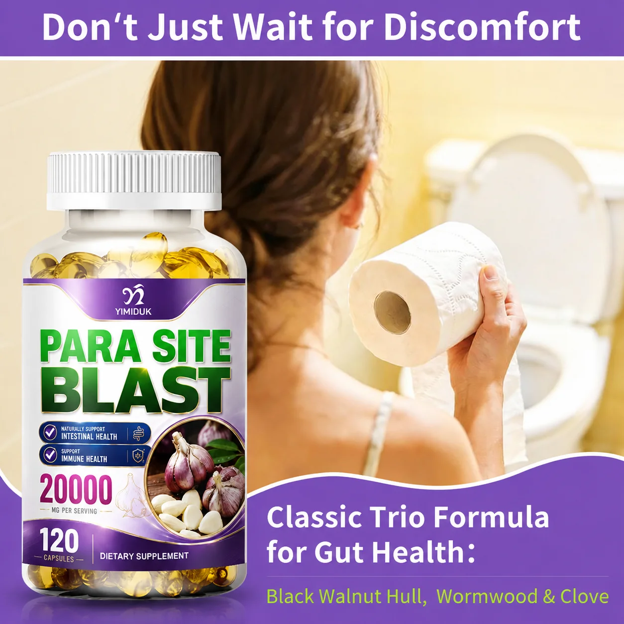 Parasite Blast Detox Complex - Eliminate Parasites, Cleanse Intestines, and Improve Digestion, Support Gut Health