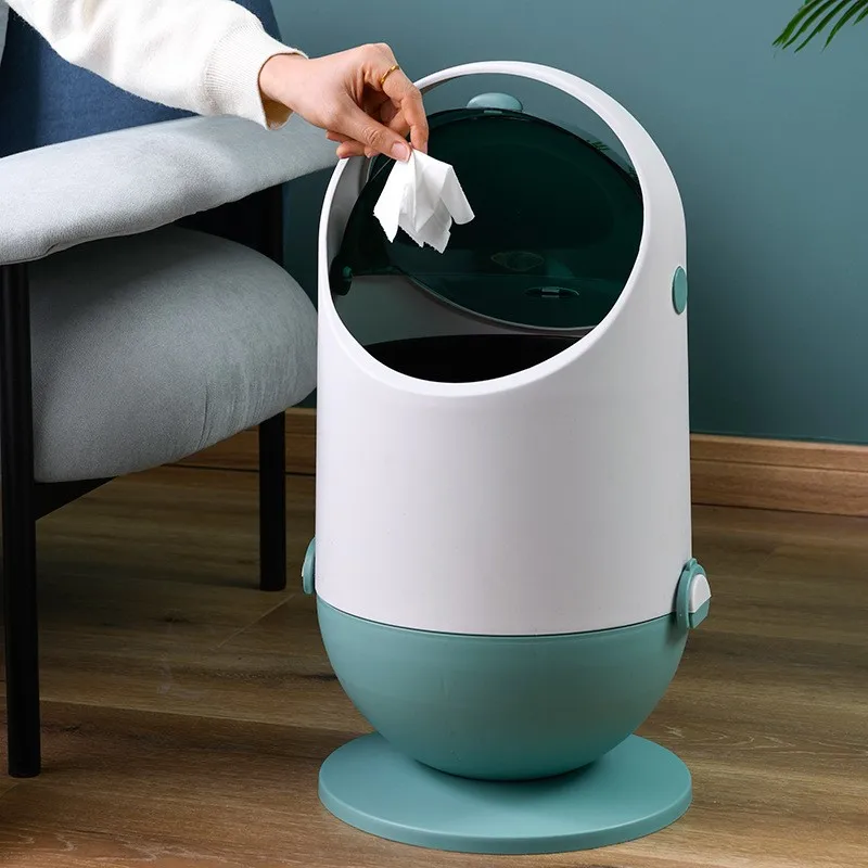 

Bin Household Light Luxury Creative Bathroom Kitchen Covered Waste Bin Living Room Sanitary Paper Towel Toilet Storage Basket