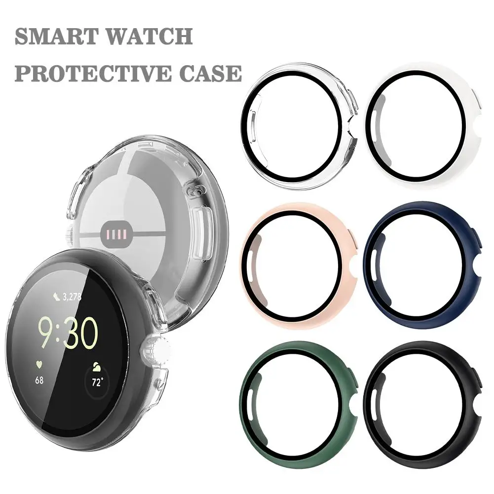 PC Shell +film Integrated Protective Cover For Google Pixel Watch3 41/45MM Transparent All-round Protection Smart Watch Case ﻿