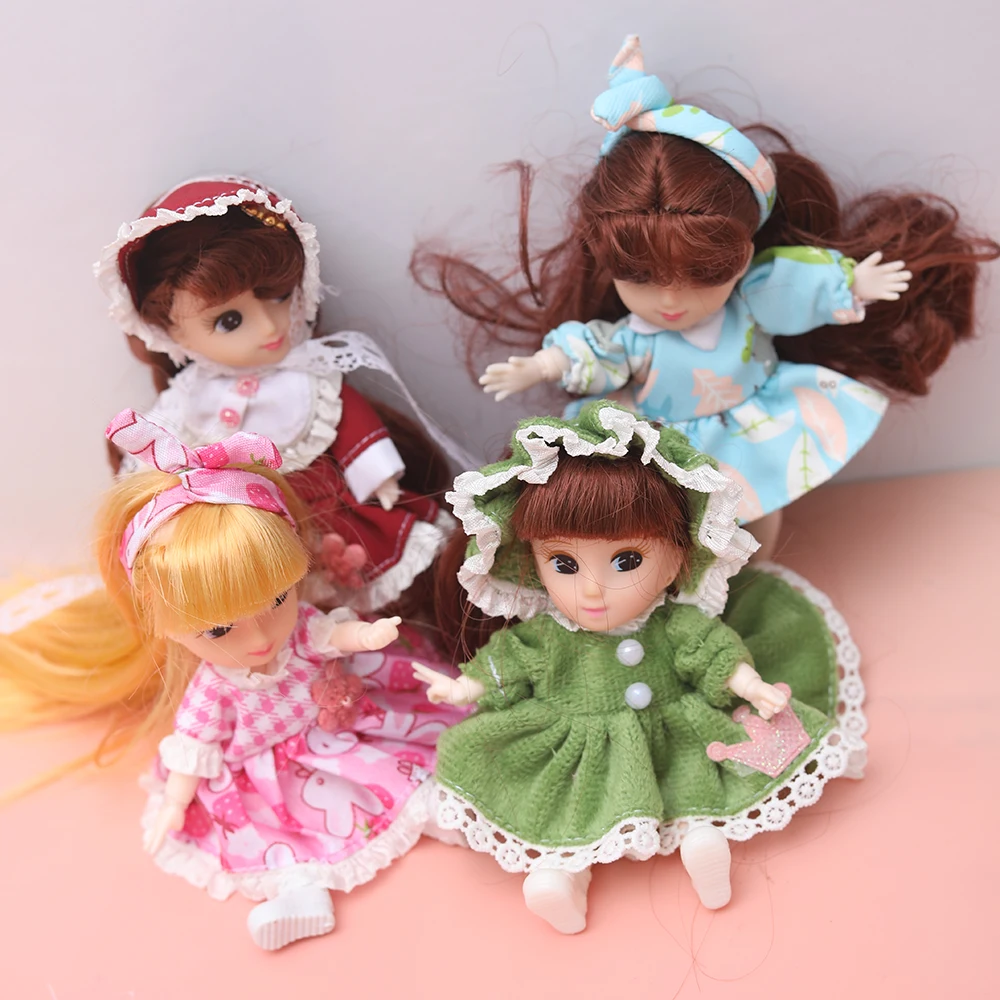 Muñecas ob11 de 12cm, conjunto completo, muñeca BJD min bonita, muñecas articuladas, pelo largo, ojos azules, juguete bjd, juguetes de vestir para niña pequeña, regalo para niñas