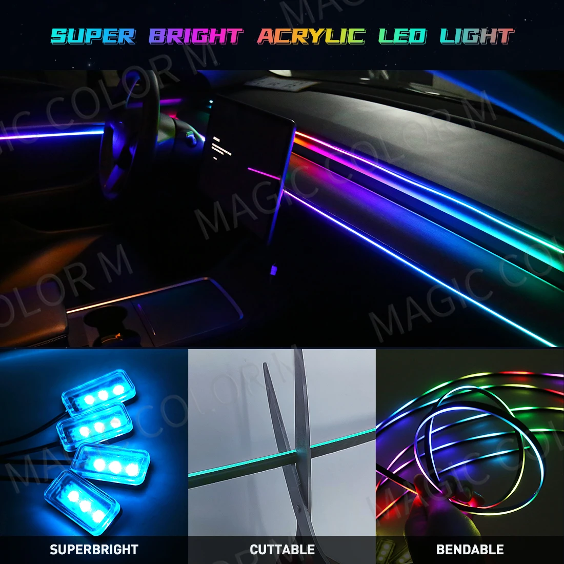 Vgetting lampu Sekitar mobil 1 - Car Footwell Light Rgb Bluetooth ulasan dan harga
