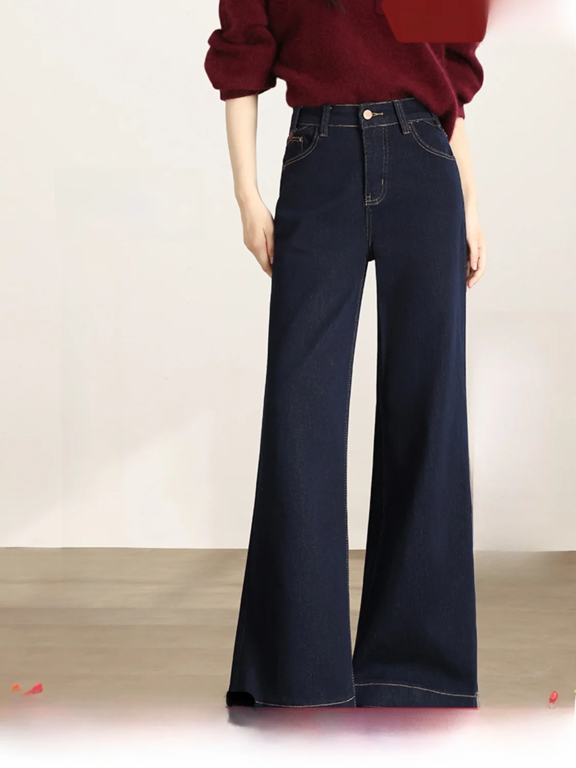 High Waist Loose Fit Blue Jeans Women's Early Autumn New Sle Casual Cotton Stretch Denim Non-fading Slimming Leggings