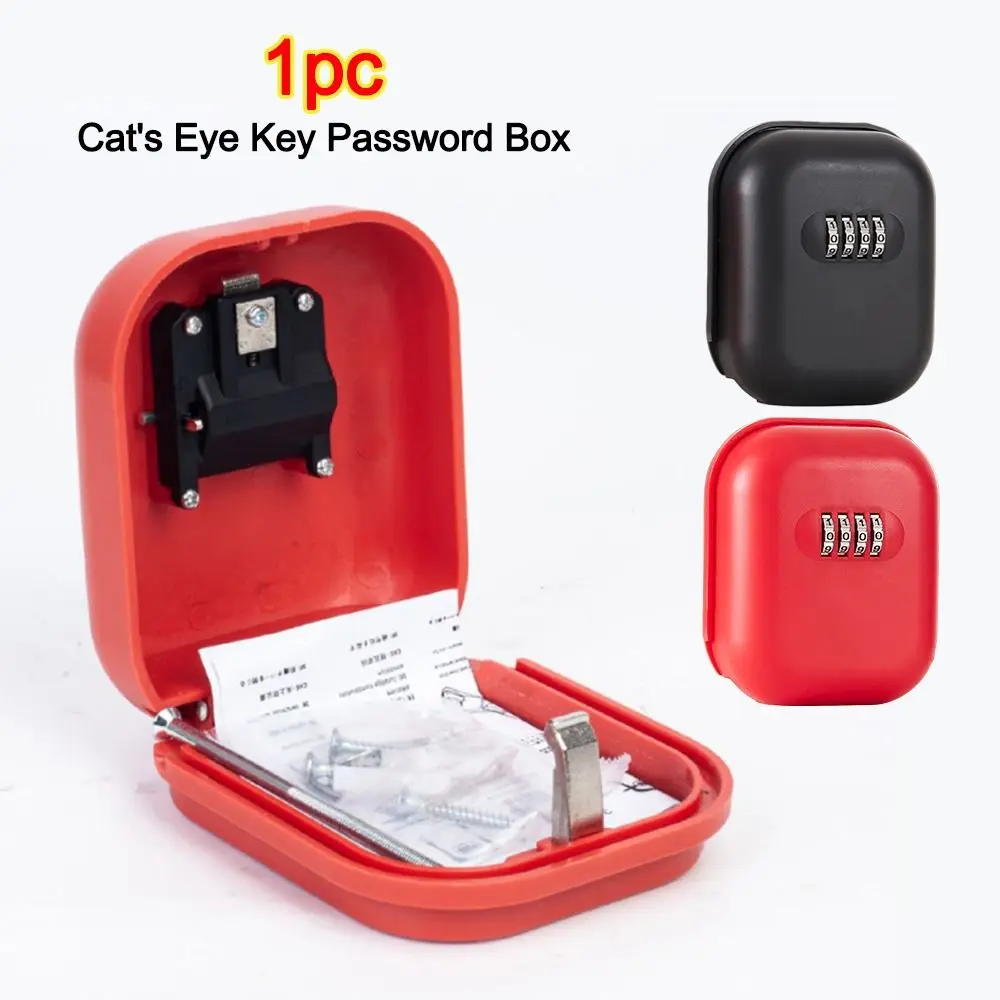 New Wall Mounted Key Safe Box Anti-theft Weatherproof 4 Digit Combination Lock Punch-free Key Password Box Outdoor