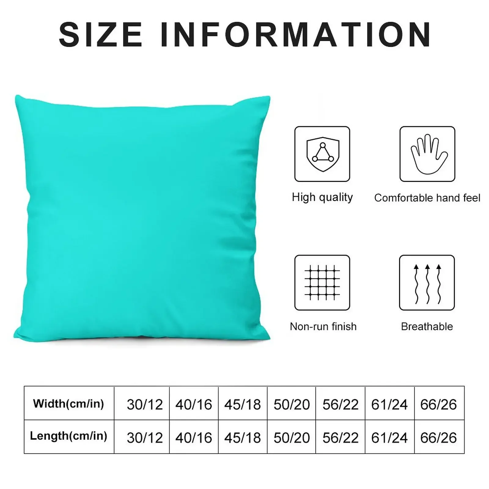 PLAIN SOLiD COLOR BRIGHT TURQUOISE- A MELD OF GREEN A BLUE FOR THOSE WHO LOVE THE SUMMER COLOURS Throw Pillow