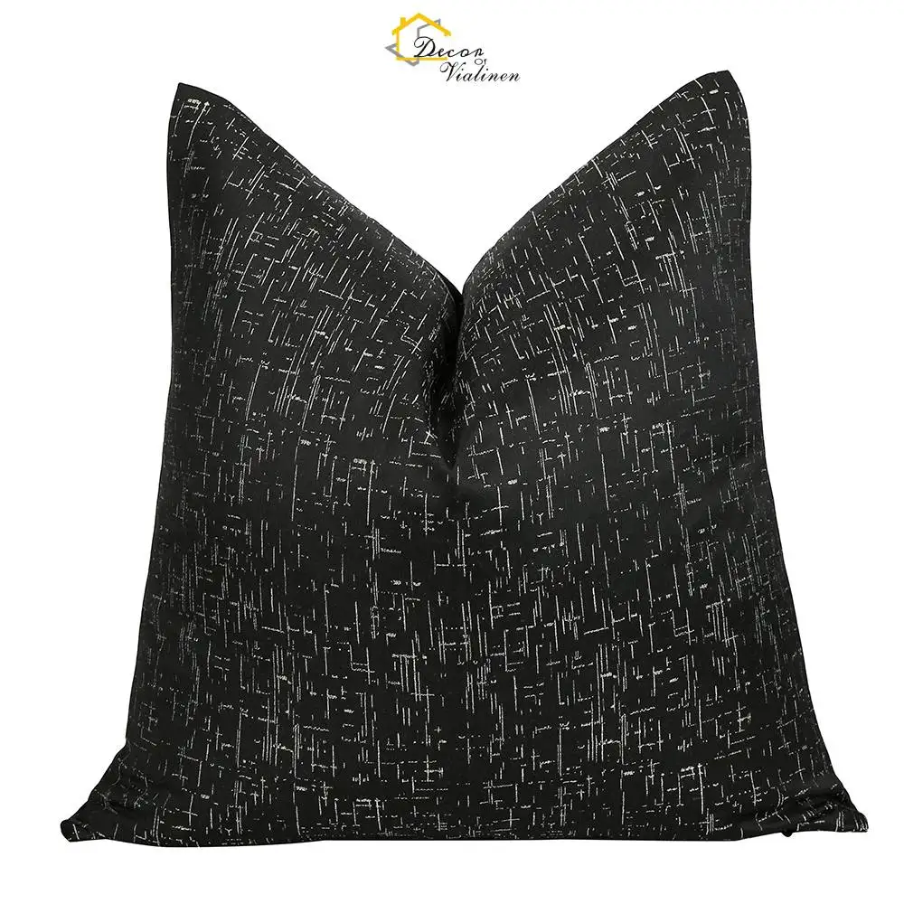 20“ 18” Luxury Black Pillow Covers Polyester Square Decorative Throw Pillow Cover For Sofa Couch Bed Decor