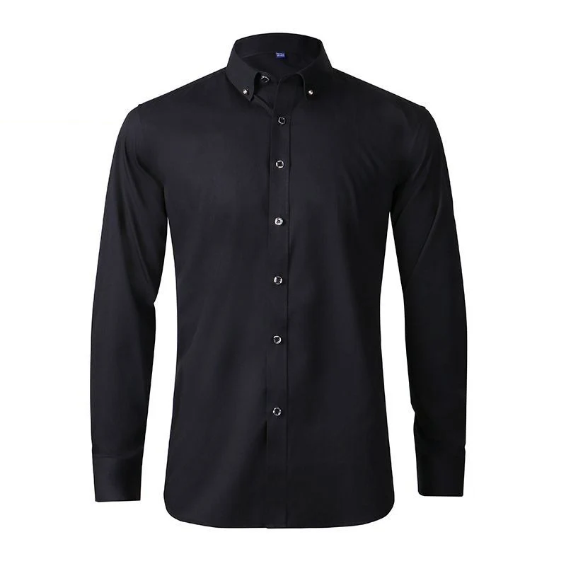 Men's Long Sleeve Shirt French Cufflinks Casual Male Brand Multi-color White Black Blue Slim Fit Bussiness Dress Shirts GOZBKF