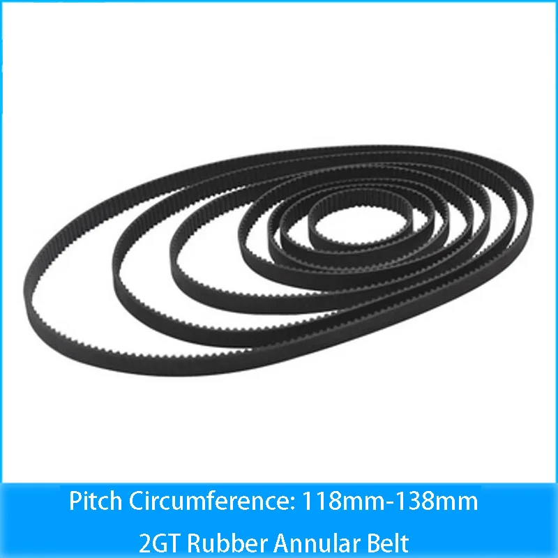 

2GT Rubber Annular Synchronous Belt Timing Belt Bandwidth 6mm 10mm 15mm Perimeter Pitch Circumference 96mm 118mm - 138mm