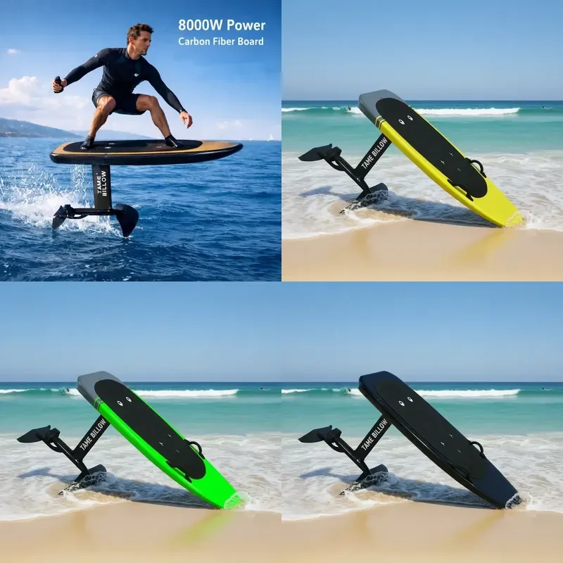 TAME BILLOW High-Speed Electric Hydrofoil Surfboard 8KW Powerful E-Foil Carbon Fiber Board with Remote Control for Ocean