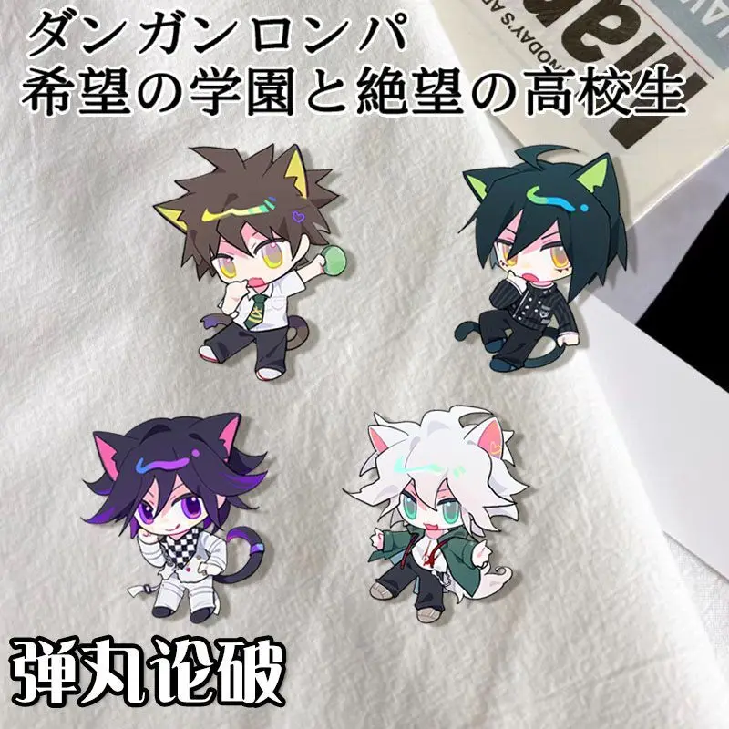 4PCS Anime Danganronpa Kokichi Oma Nanami ChiaKi komaeda nagito Cosplay Cute Manga Badge Lapel Pin for Backpack Decoration Gift