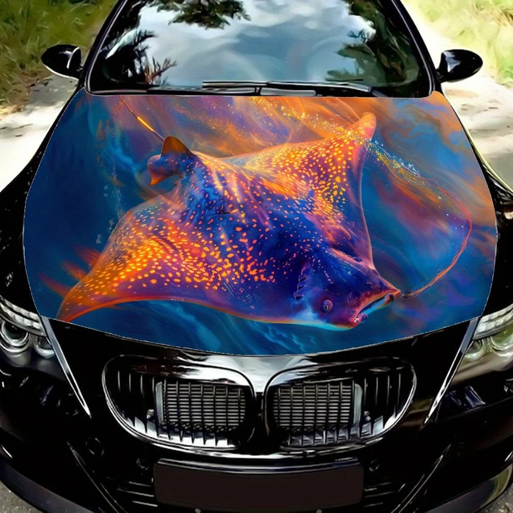 

Colorful Cool Fish，Gift;Car Hood Decal Sticker, Truck Decal, Self-adhesive Durable Personalized Car Accessories, Universal for C