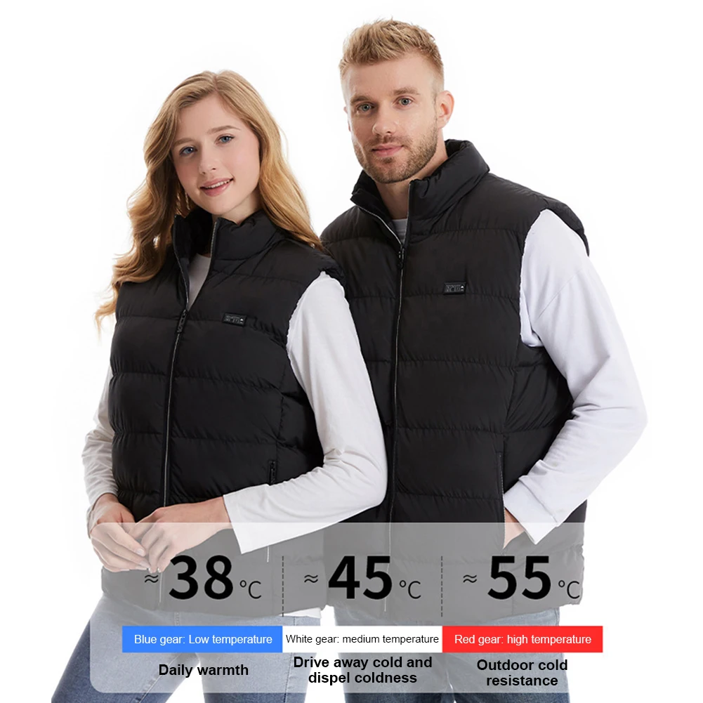 Heated Vest 23 Heating Zones for Men Women USB Powered 3 Gear Temperature Control Winter Warm Vest for Outdoor Hiking Camping