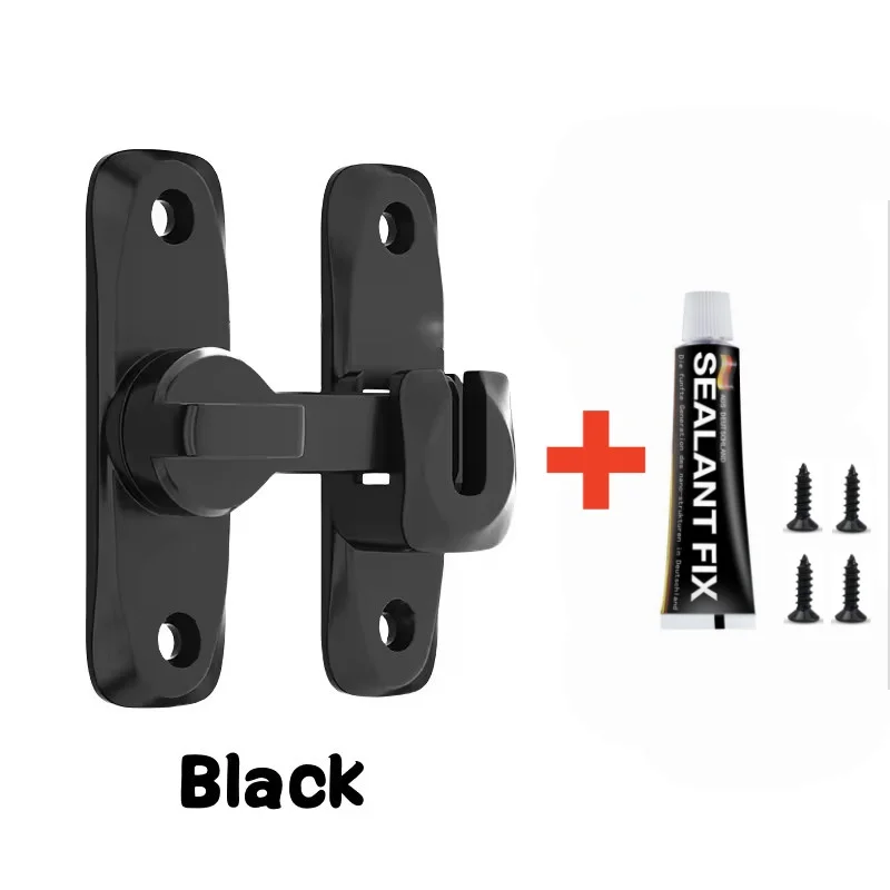 Heavy-Duty Flip-Up Door Latches 90/180 Degree Door Lock Home Security Sliding Door Latch Anti-theft Lock Zinc Alloy Doors Bolts