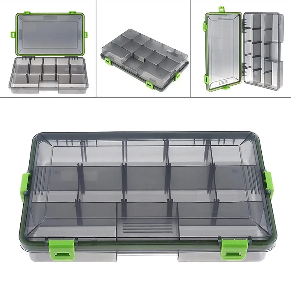 Vissen Doos Plastic Storage Case Lure Spoon Hook Bait Tackle Connector Waterdichte Verstelbare Vakken Vissen Accessoires